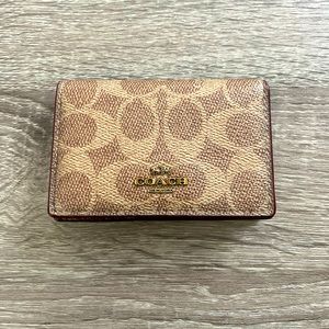 COACH Signature Canvas Mini Wallet NWT